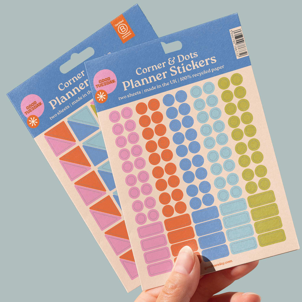 Good Tuesday - Corner & Dot Planner Stickers | Recycled Paper Stickers
