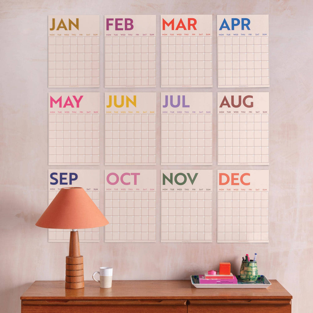 Good Tuesday - Monthly Undated A3 Wall Planner | 12 Pages | Simply Bright