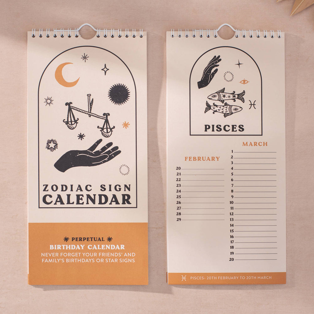 Good Tuesday - Undated Birthday Calendar | Zodiac Sign