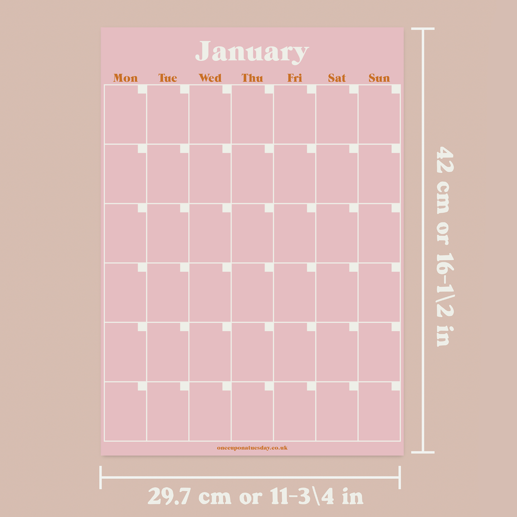 Good Tuesday - Monthly Undated A3 Wall Planner | 12 Pages | Pastels