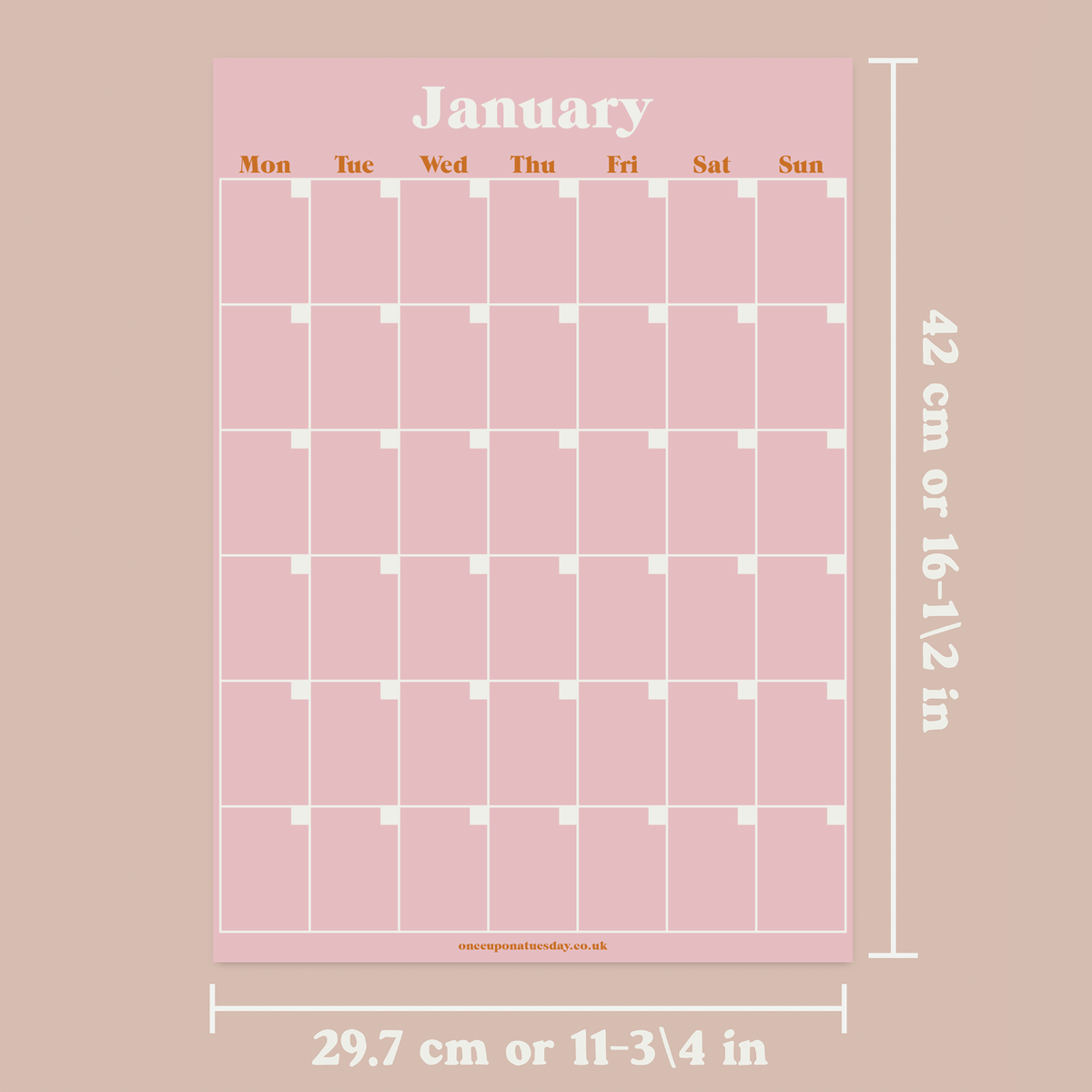 Good Tuesday - Monthly Undated A3 Wall Planner | 12 Pages | Pastels