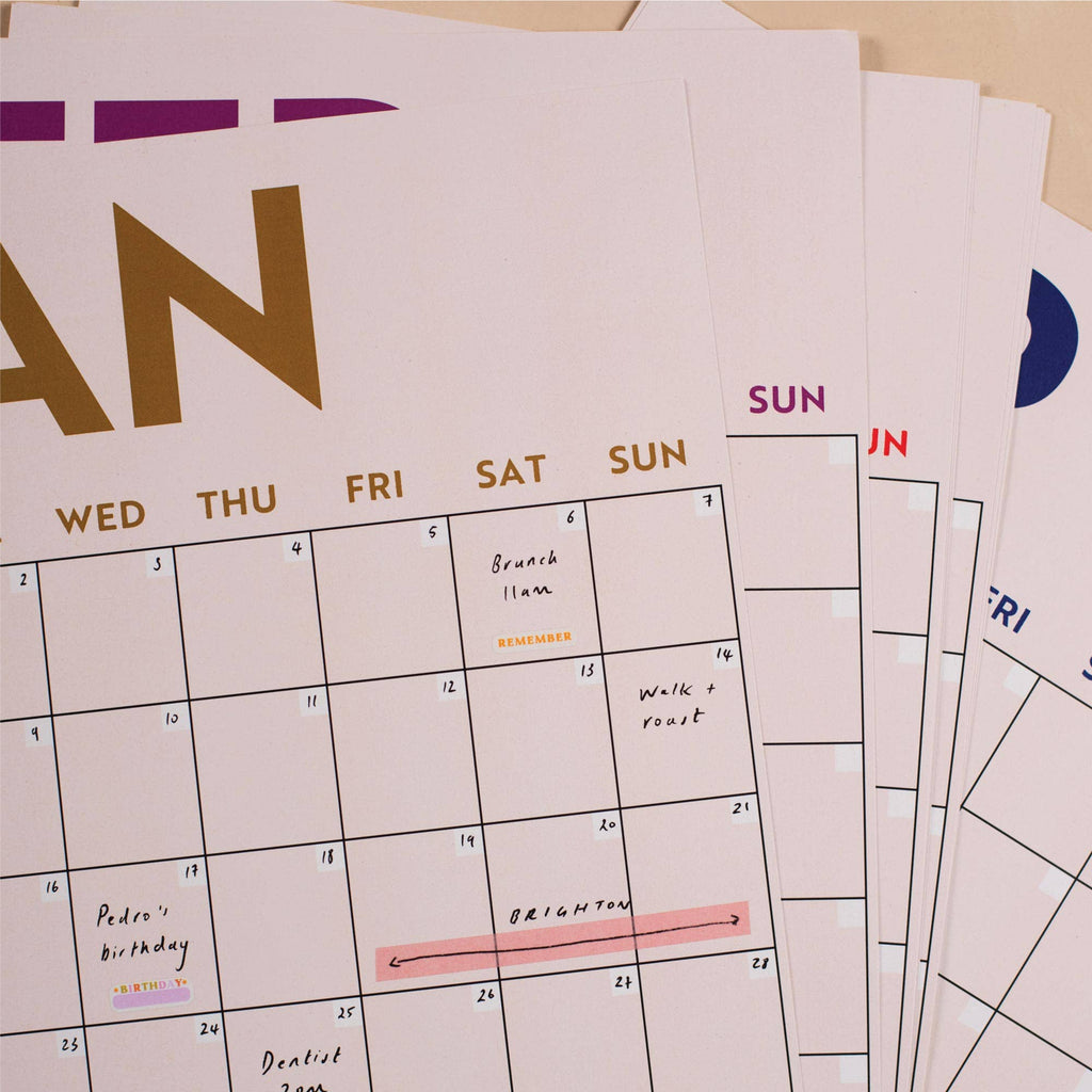 Good Tuesday - Monthly Undated A3 Wall Planner | 12 Pages | Simply Bright