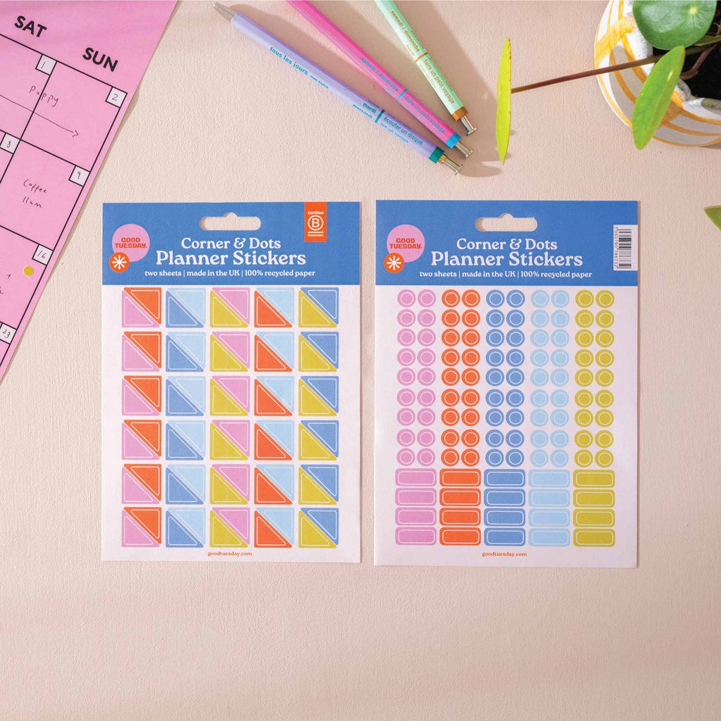 Good Tuesday - Corner & Dot Planner Stickers | Recycled Paper Stickers