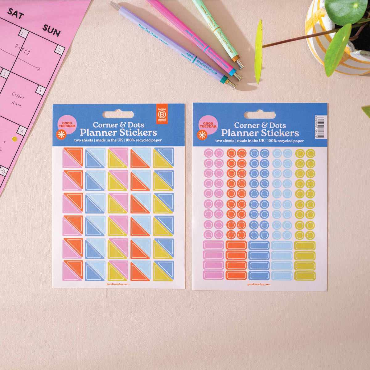 Good Tuesday - Corner & Dot Planner Stickers | Recycled Paper Stickers
