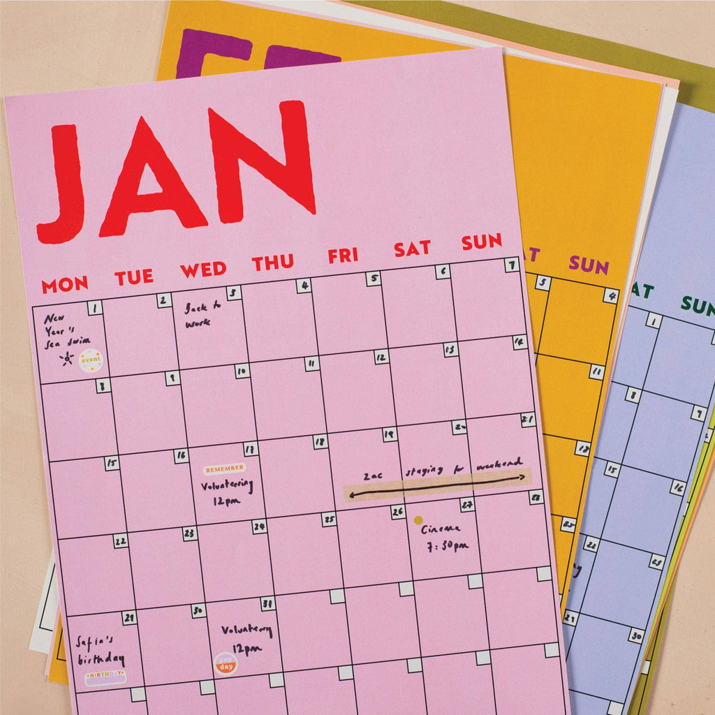 Good Tuesday - Monthly Undated A3 Wall Planner | 12 Pages | Colourburst