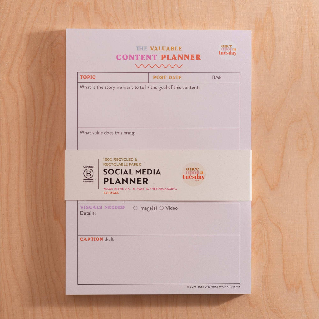 Good Tuesday - Social Media Content Planning Pad | A5 | Colourful