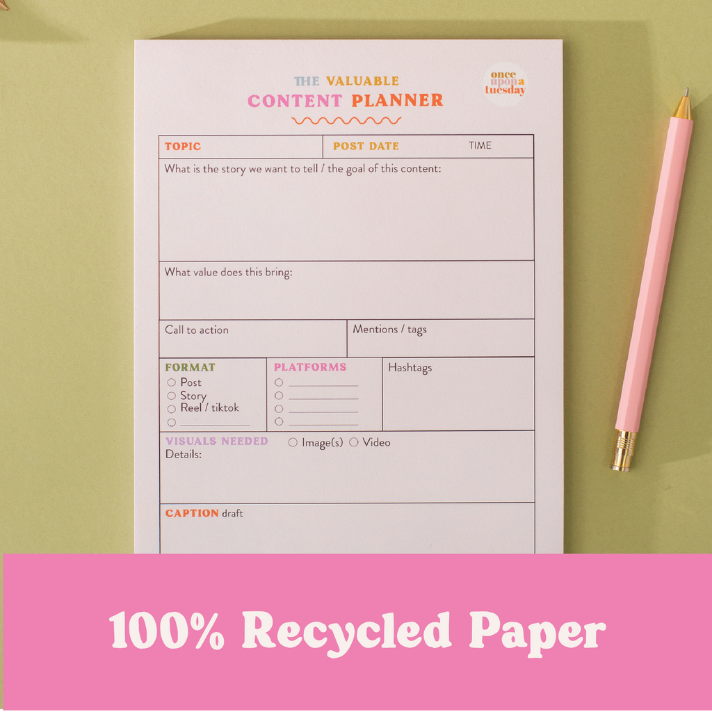 Good Tuesday - Social Media Content Planning Pad | A5 | Colourful