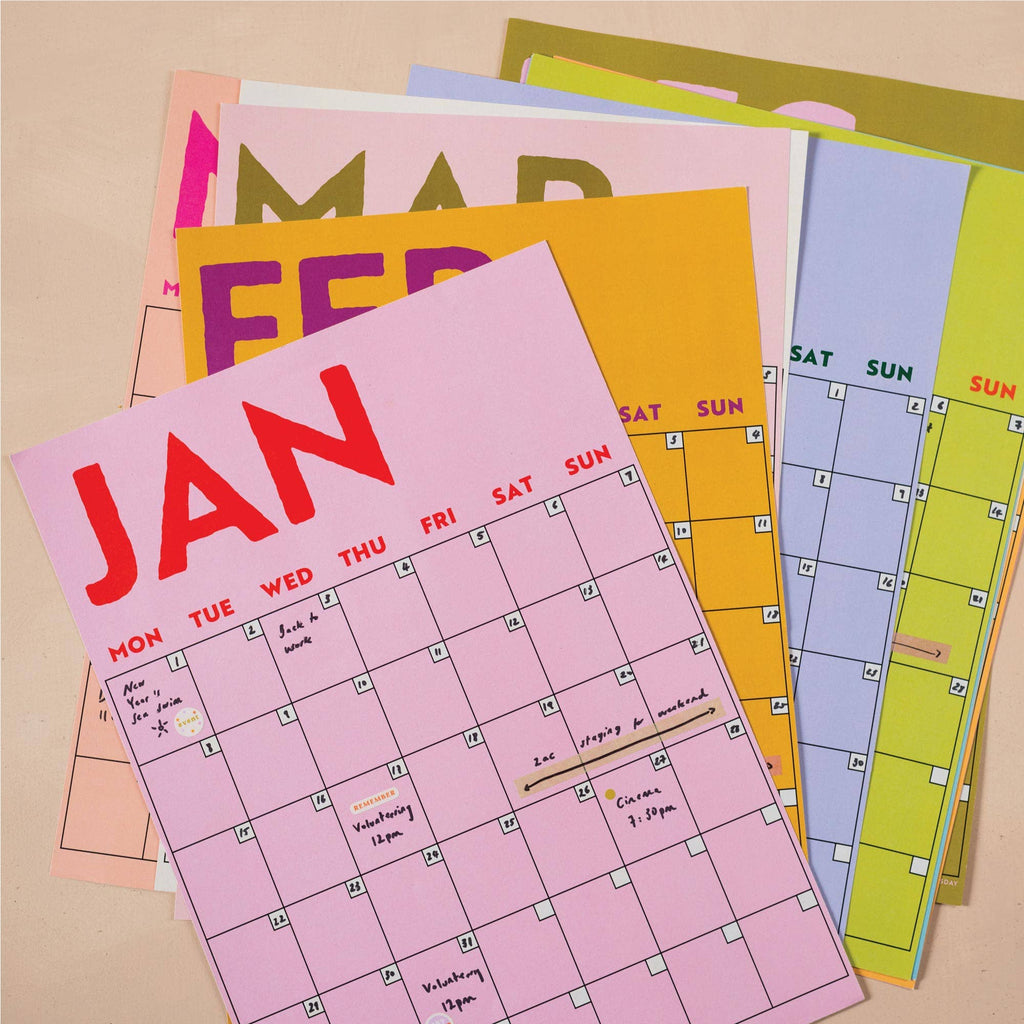 Good Tuesday - Monthly Undated A3 Wall Planner | 12 Pages | Colourburst
