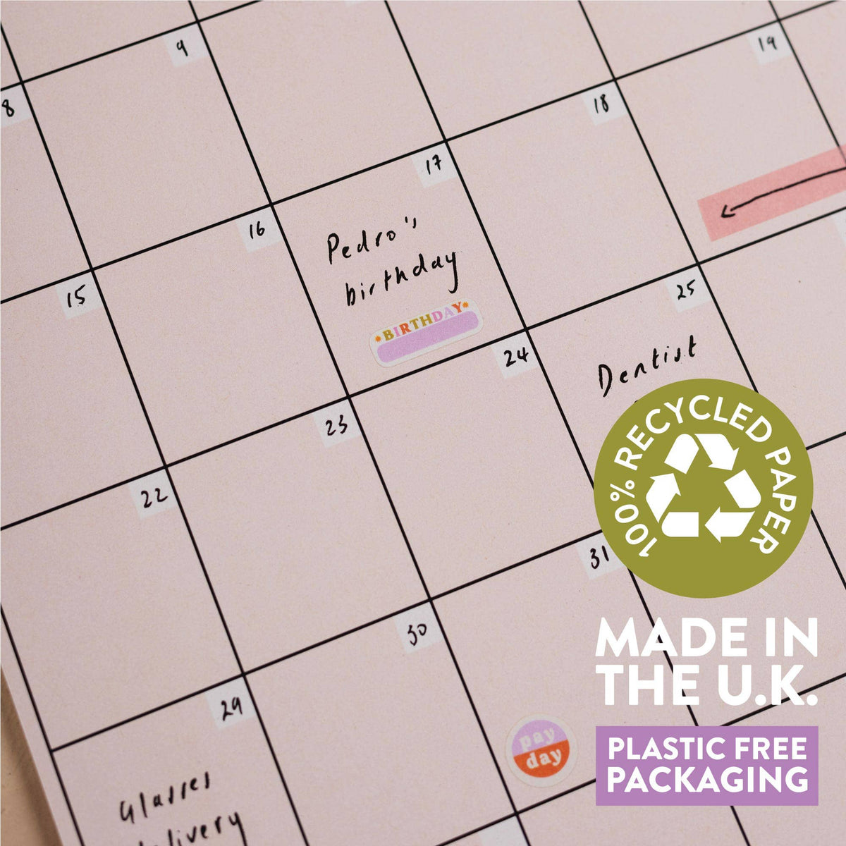 Good Tuesday - Monthly Undated A3 Wall Planner | 12 Pages | Simply Bright