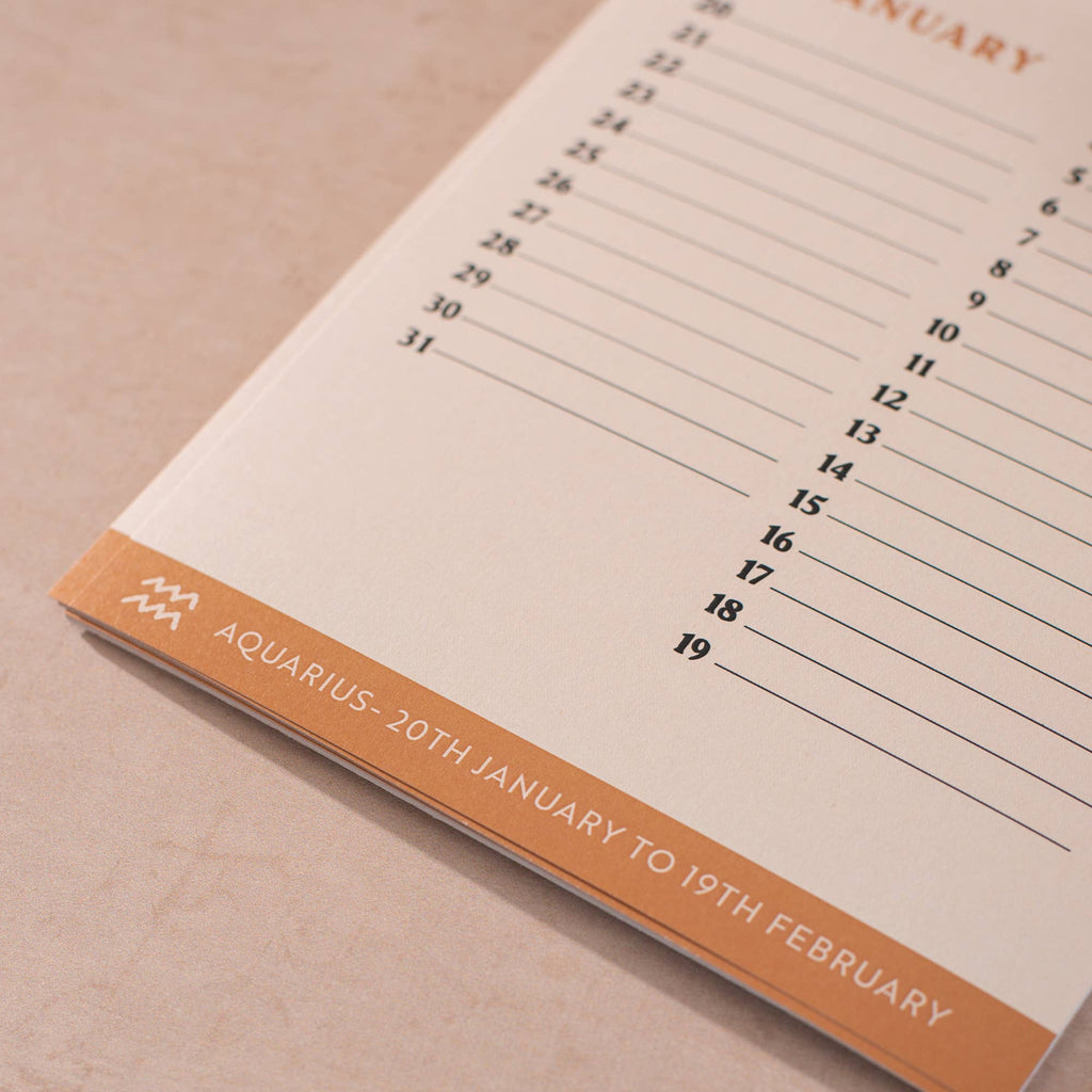 Good Tuesday - Undated Birthday Calendar | Zodiac Sign