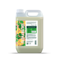 A large plastic jug of Faith & Nature dog shampoo with a white cap and handle, featuring a colorful label with green leaves and yellow/orange graphics, shown on a white background.