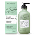 UpCircle hand and body lotion bottle and packaging on a white background