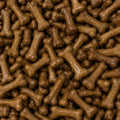 This Close-Up shows bone shaped dog treats filling the entire frame. 