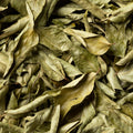 A close-up pile of dried curry leaves filling the frame.