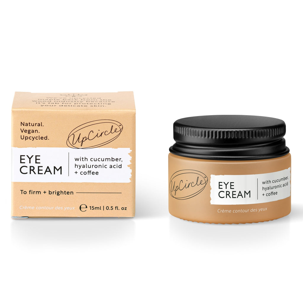 UpCircle eye cream jar and packaging on a white background