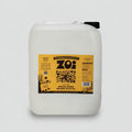 A 20L white plastic jerrycan of Zo1 Special Blend Infused Olive Oil by The Regenerative Olive Oil Co. against a white background.