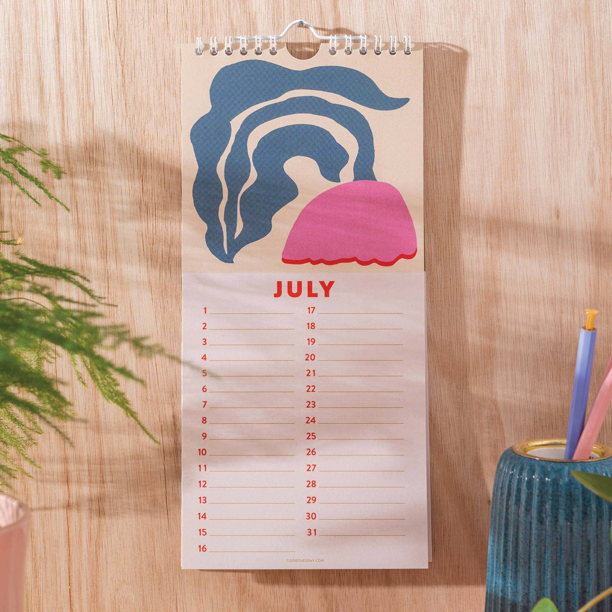 Good Tuesday - Undated Birthday Calendar | Les Fleurs