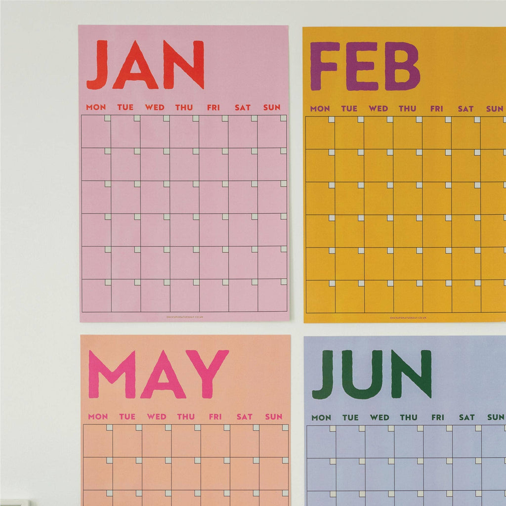 Good Tuesday - Monthly Undated A3 Wall Planner | 12 Pages | Colourburst