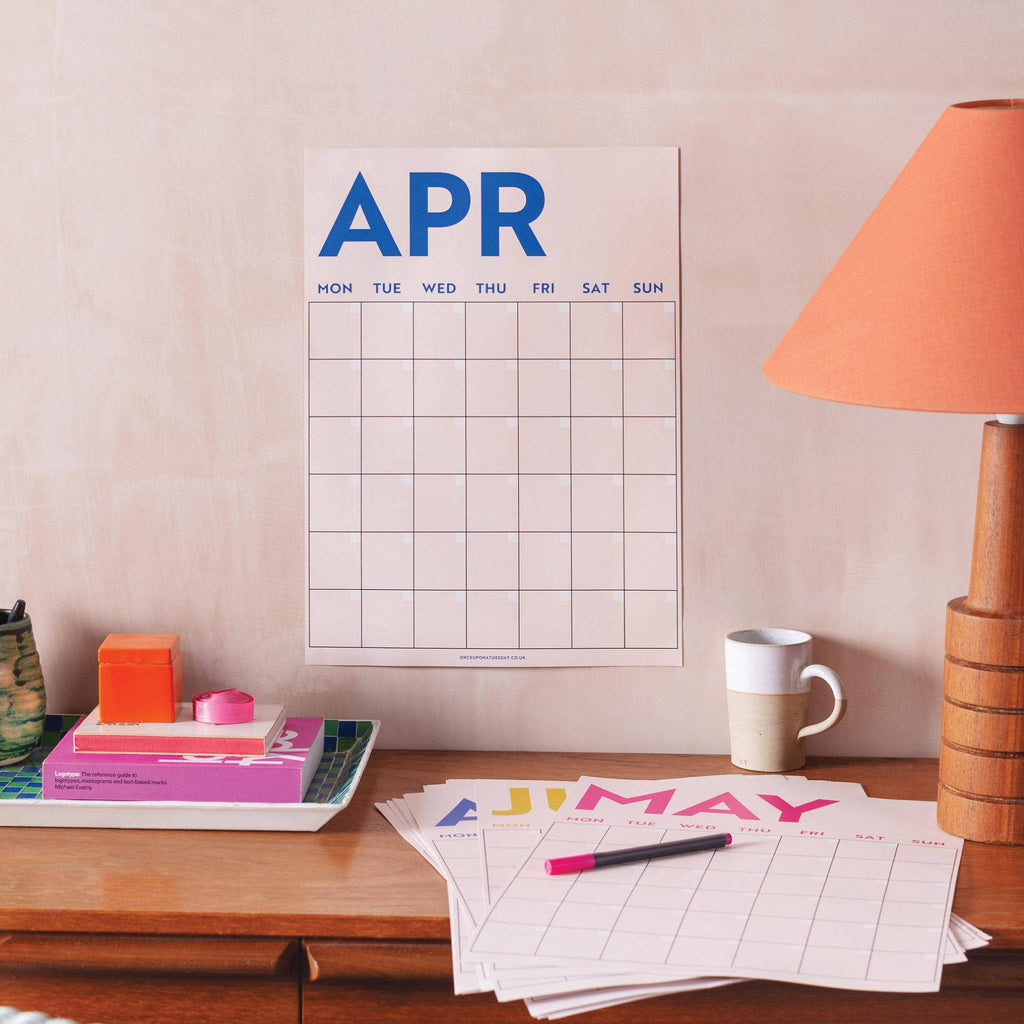 Good Tuesday - Monthly Undated A3 Wall Planner | 12 Pages | Simply Bright