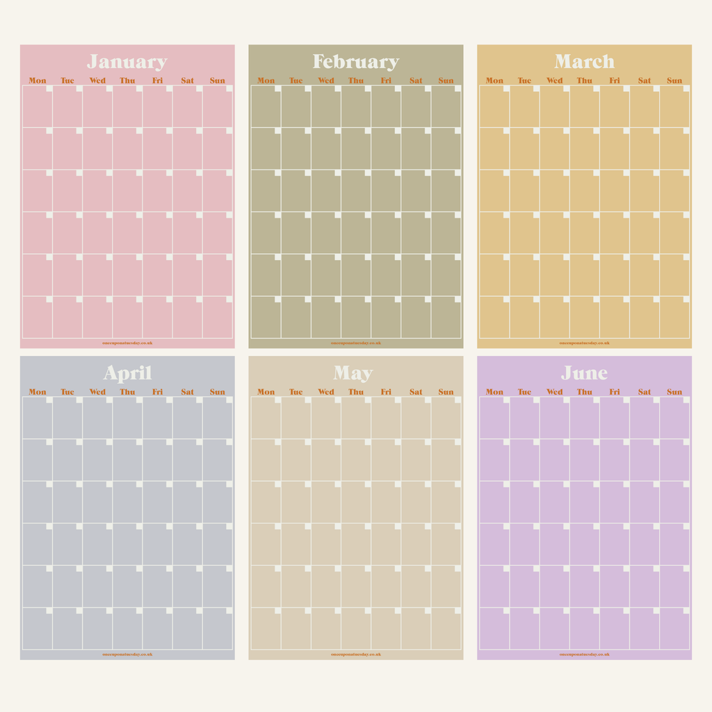 Good Tuesday - Monthly Undated A3 Wall Planner | 12 Pages | Pastels