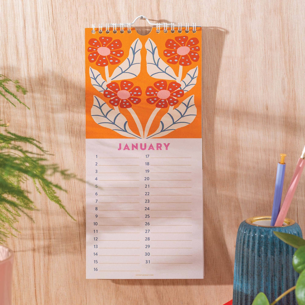 Good Tuesday - Undated Birthday Calendar | Les Fleurs
