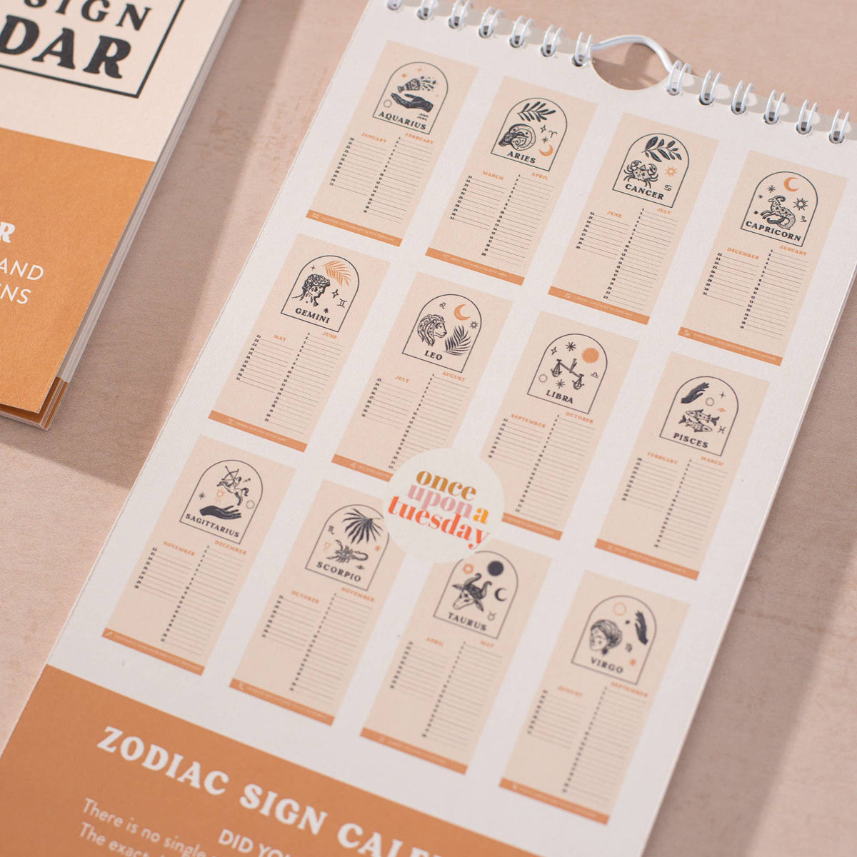 Good Tuesday - Undated Birthday Calendar | Zodiac Sign