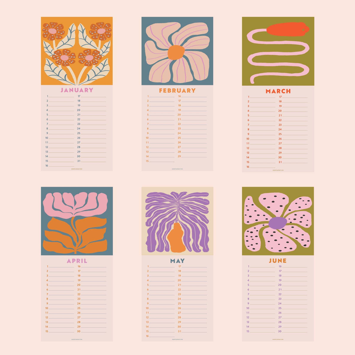 Good Tuesday - Undated Birthday Calendar | Les Fleurs