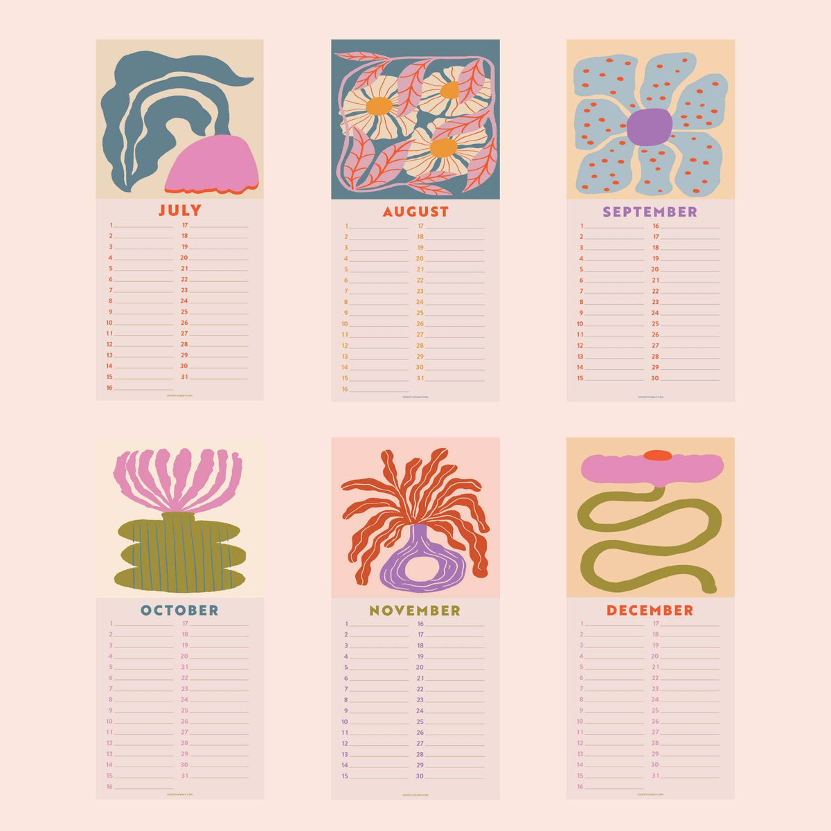 Good Tuesday - Undated Birthday Calendar | Les Fleurs