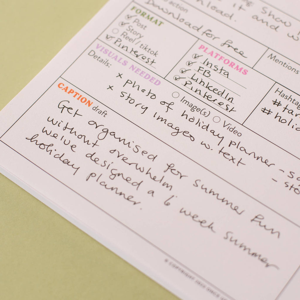 Good Tuesday - Social Media Content Planning Pad | A5 | Colourful
